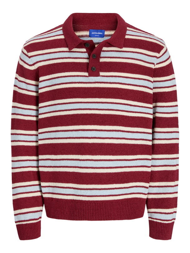 Product POLO RELAXED TEJIDO CAMBRIDGE-Tibetan Red Stripes:Skyway - Image 5