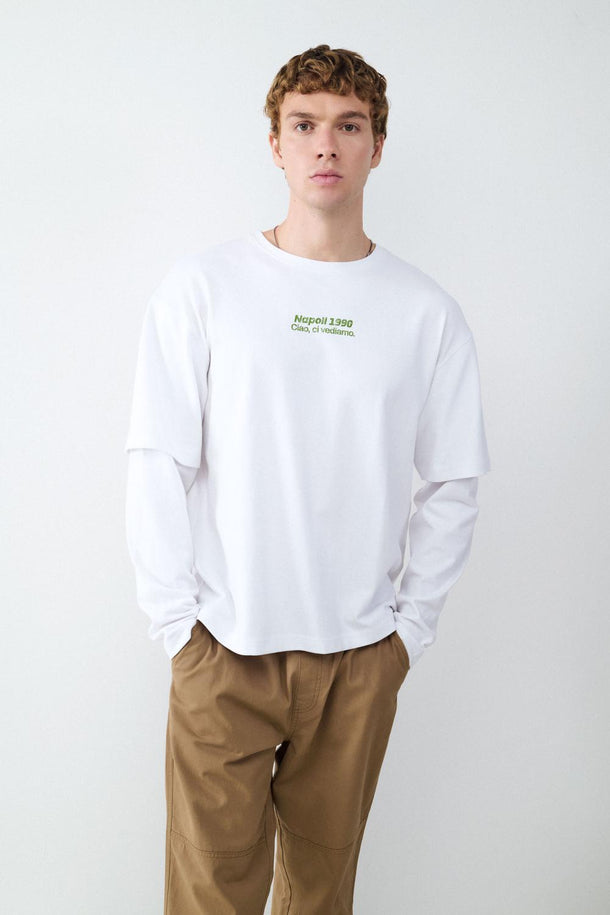 Product CAMISETA MANGA LARGA PIZZA BMK-White - Image 1