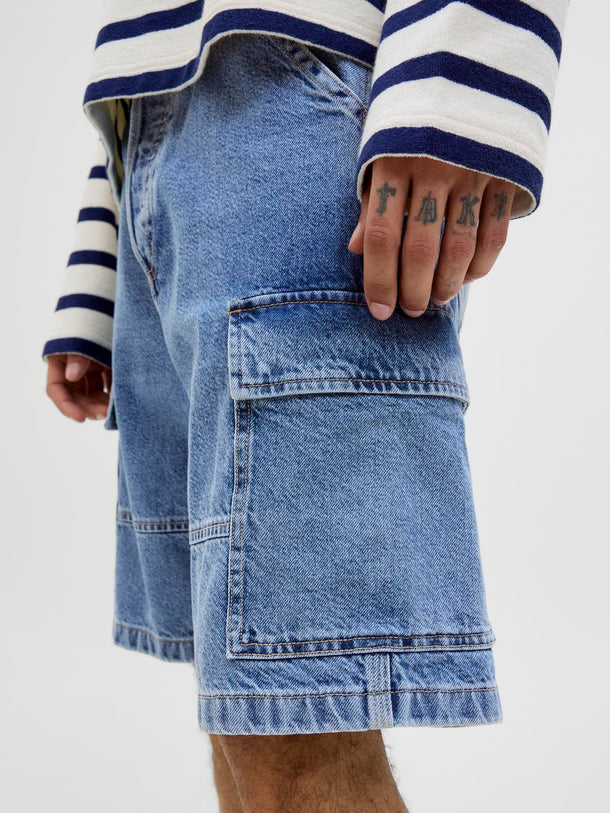 Product SHORT ALEX CARGO 888-Light Blue Denim - Image 3