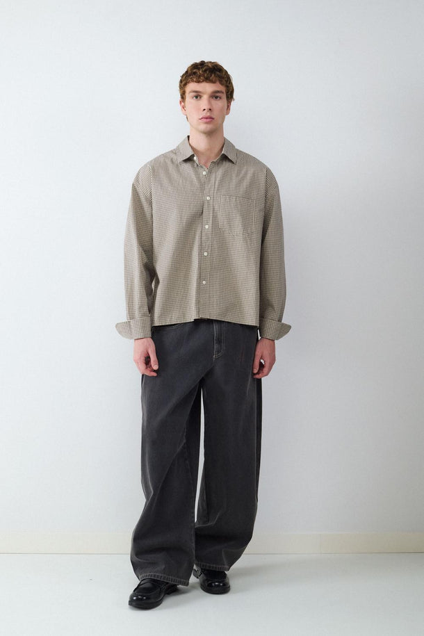 Product CAMISA DE MANGAS LARGAS BOXY-Beige - Image 2