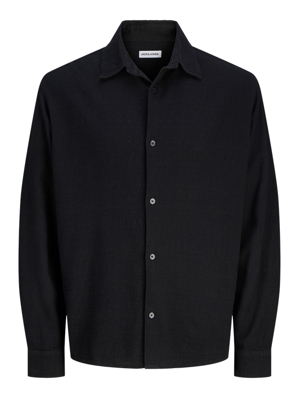 Product CAMISA RELAXED DE LINO TEJIDO JACQUARD LEO -Black - Image 1