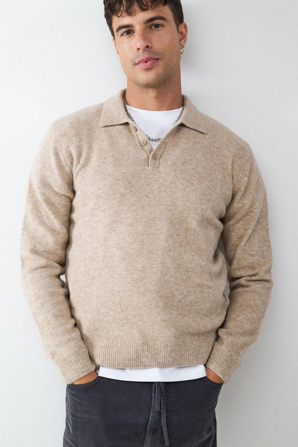 Product SWEATER CUELLO POLO BMK-Beige - Image 1