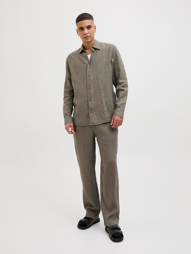 Product PANTALON CHINO LINO KARL-Tea Leaf - Image 7