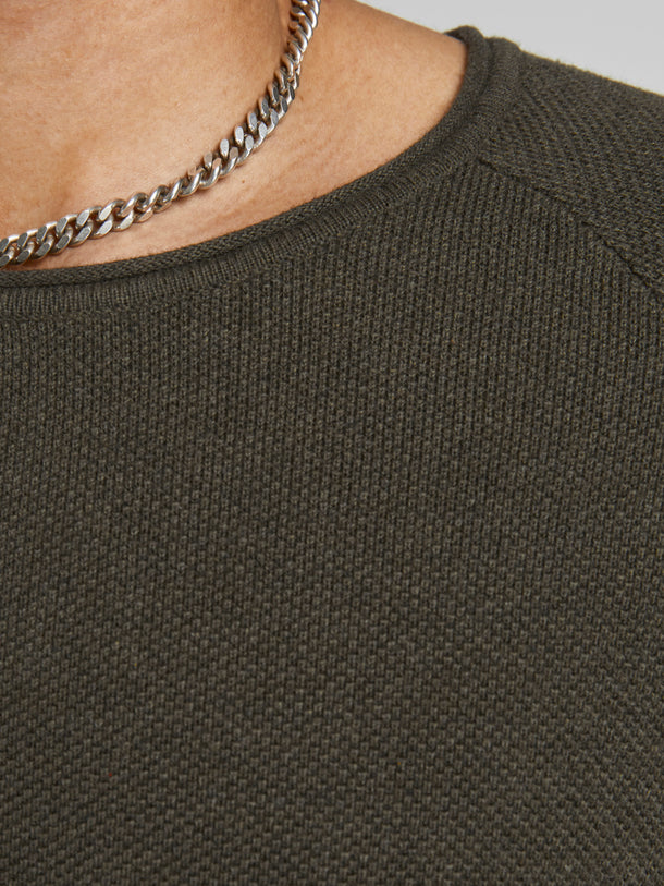 Product SWEATER HILL - Olive Night Detail:MELANGE - Image 4