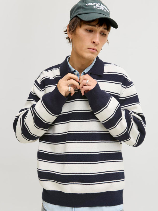 Product POLO LOOSE TEJIDO NOSTALGIA-Sky Captain Stripes:Sea Salt - Image 3