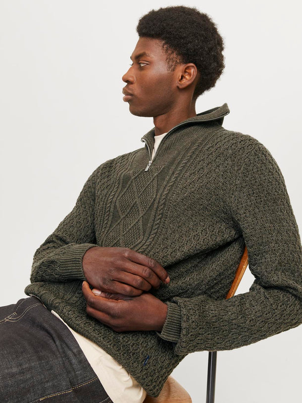 Product SWEATER BLUNORTH - Olive Night Detail:MELANGE - Image 14