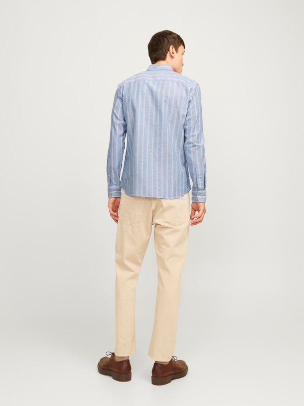 Product CAMISA SLIM MANGA LARGA OXFORD - Chambray Blue Stripes:SLIM FIT - Image 18