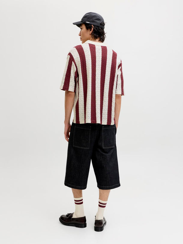Product POLO LOOSE TEJIDO RAYAS TYLER - Sea Salt Stripes:Cabernet - Image 4