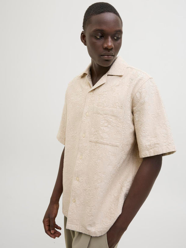 Product CAMISA JACQUARD OVERSIZE DE LINO JACOB-Oatmeal Fit:OVERSIZE FIT - Image 5