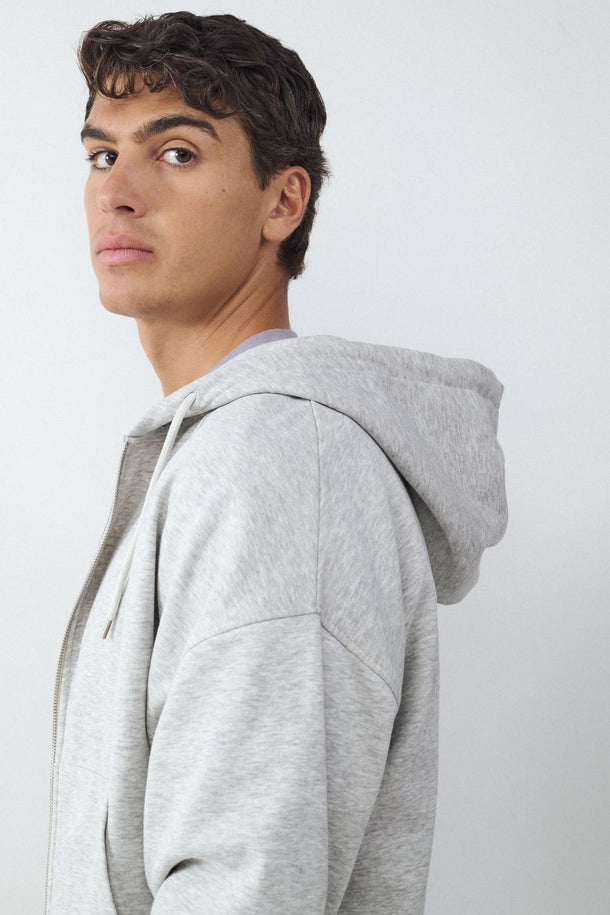 Product BUZO CAPUCHA CIERRE BMK-Grey Melange - Image 6