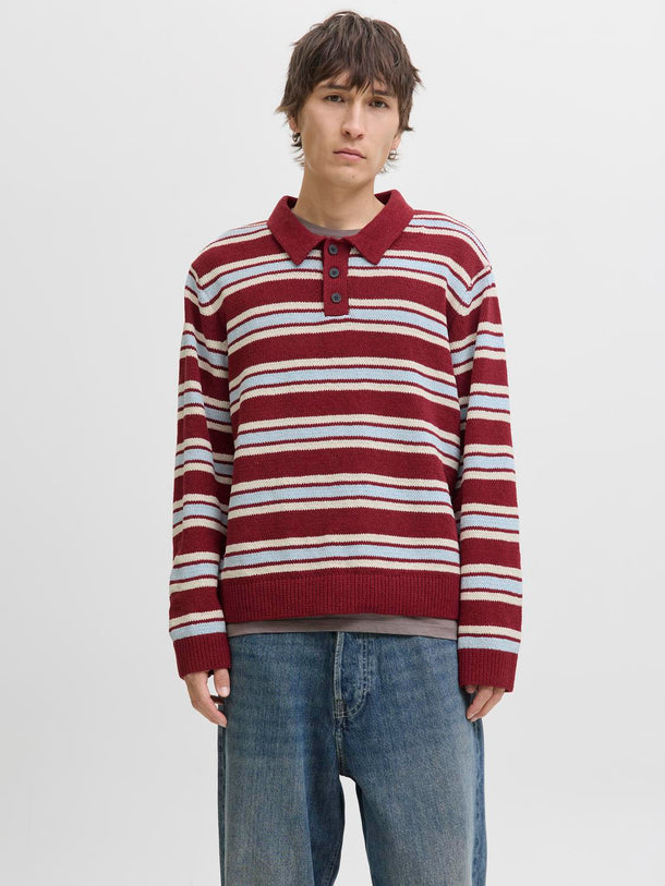 Product POLO RELAXED TEJIDO CAMBRIDGE-Tibetan Red Stripes:Skyway - Image 1
