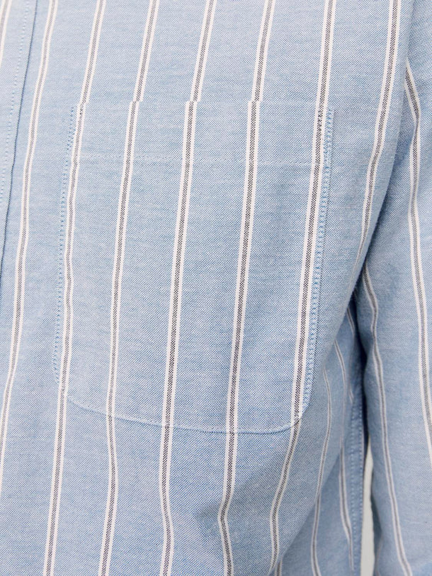 Product CAMISA SLIM MANGA LARGA OXFORD - Chambray Blue Stripes:SLIM FIT - Image 21