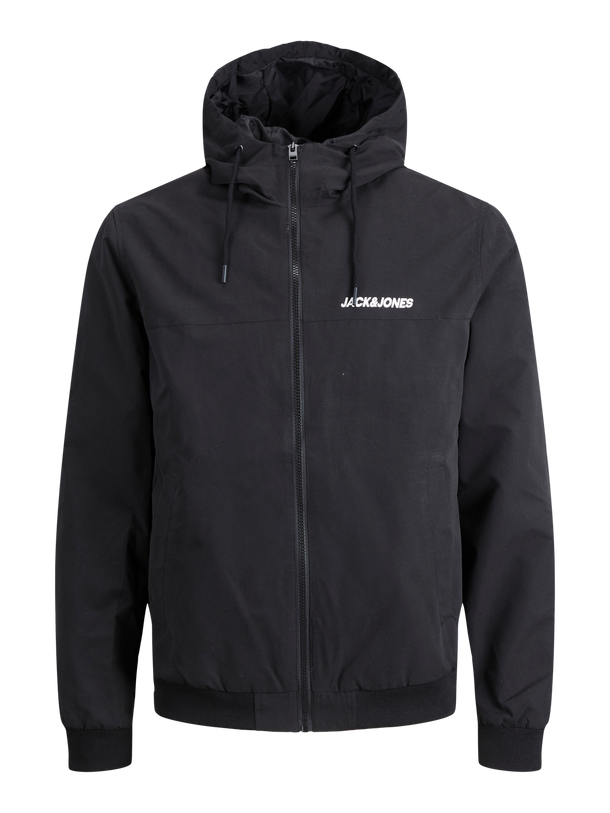 Product CHAQUETA RUSH LIGERA CON CAPUCHA Y LOGO - Black Detail:SOLID - Image 1