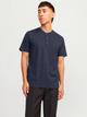 CAMISETA REGULAR CON BOTONES HENLEY- - Navy Blazer