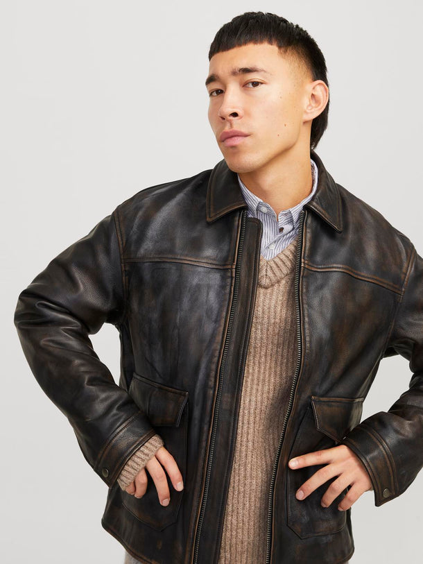 Product CAMPERA BIKER WALLACE - Brown Stone Detail:WASHED - Image 6