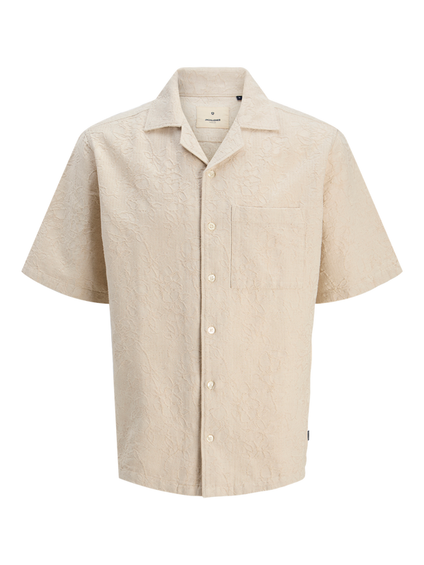 Product CAMISA JACQUARD OVERSIZE DE LINO JACOB-Oatmeal Fit:OVERSIZE FIT - Image 1