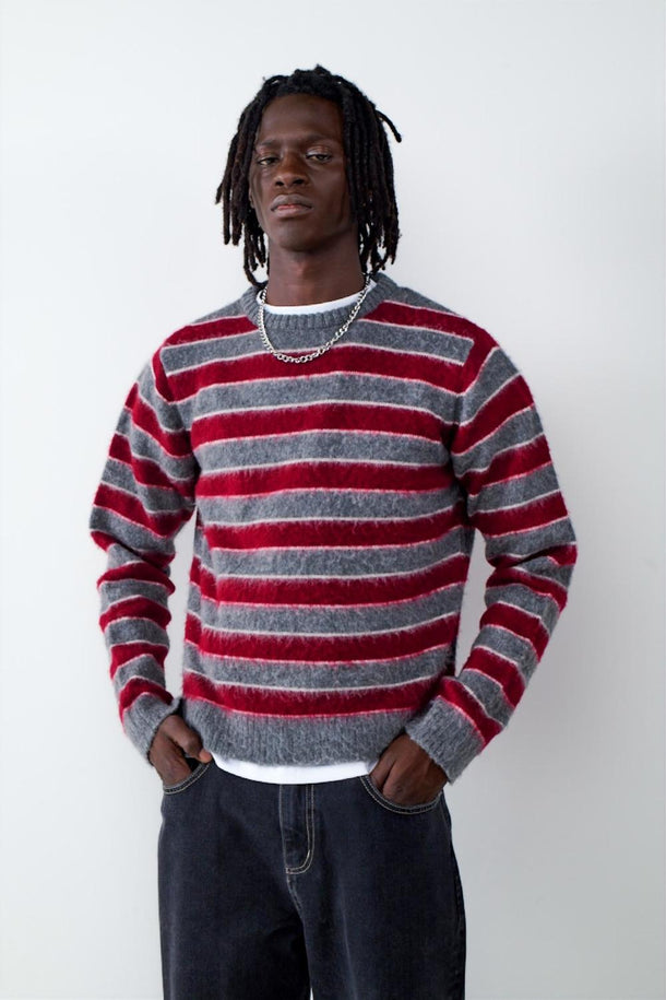 Product SWEATER CUELLO REDONDO RAYAS BMK-Eggplant - Image 1