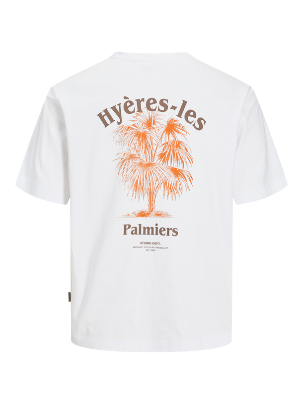 Product CAMISETA PAROS SKETCH-Bright White Print:PALMS - Image 1