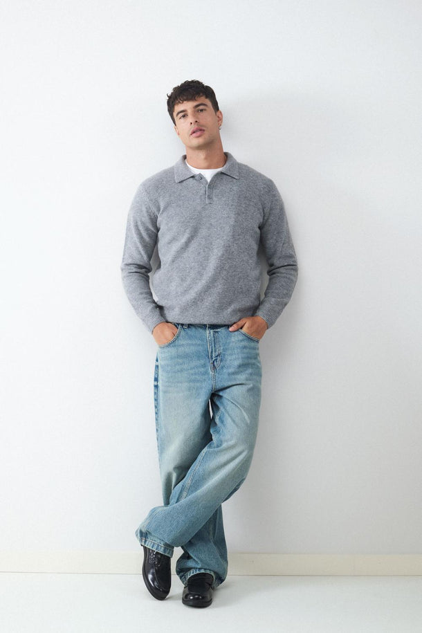 Product SWEATER CUELLO POLO BMK-Grey - Image 2