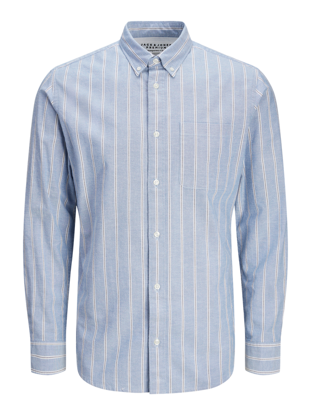 Product CAMISA SLIM MANGA LARGA OXFORD - Chambray Blue Stripes:SLIM FIT - Image 19