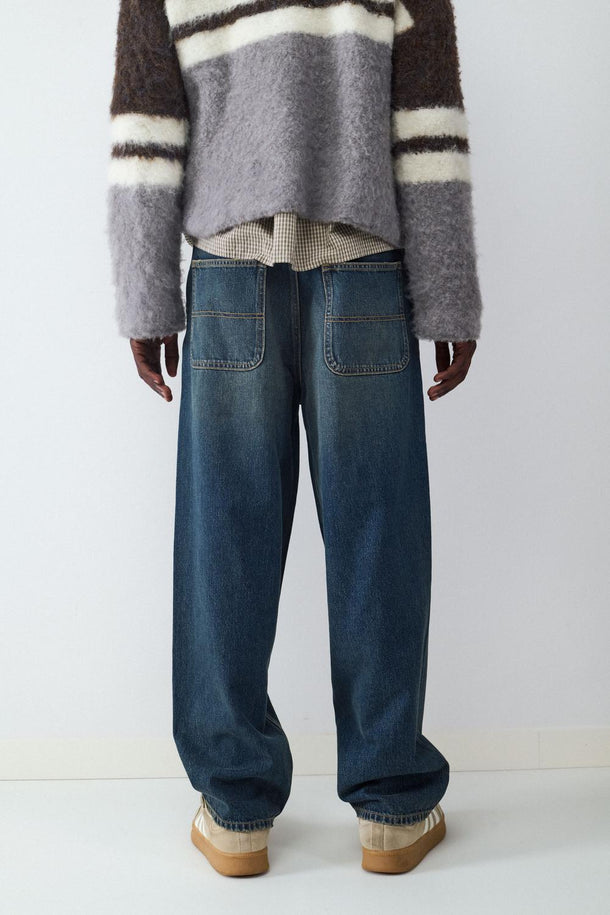 Product JEAN SKATER BMK-Vintage Dark Blue Denim - Image 3