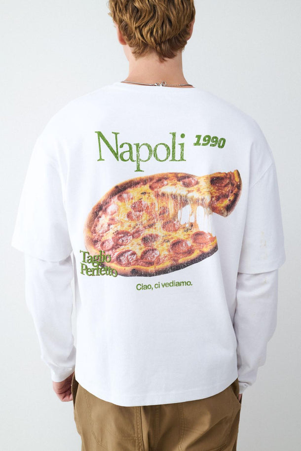 Product CAMISETA MANGA LARGA PIZZA BMK-White - Image 3