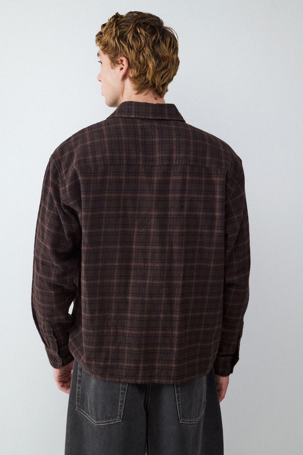 Product CAMISA MANGA LARGA BOXY FRANELA -Coffee Bean - Image 3