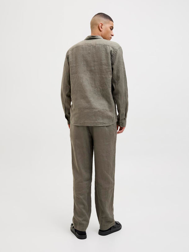 Product PANTALON CHINO LINO KARL-Tea Leaf - Image 3