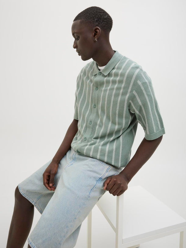 Product POLO RELAXED TEJIDO RAYAS EMIL - Iceberg Green Stripes:w. Cloud Dancer stripes - Image 11