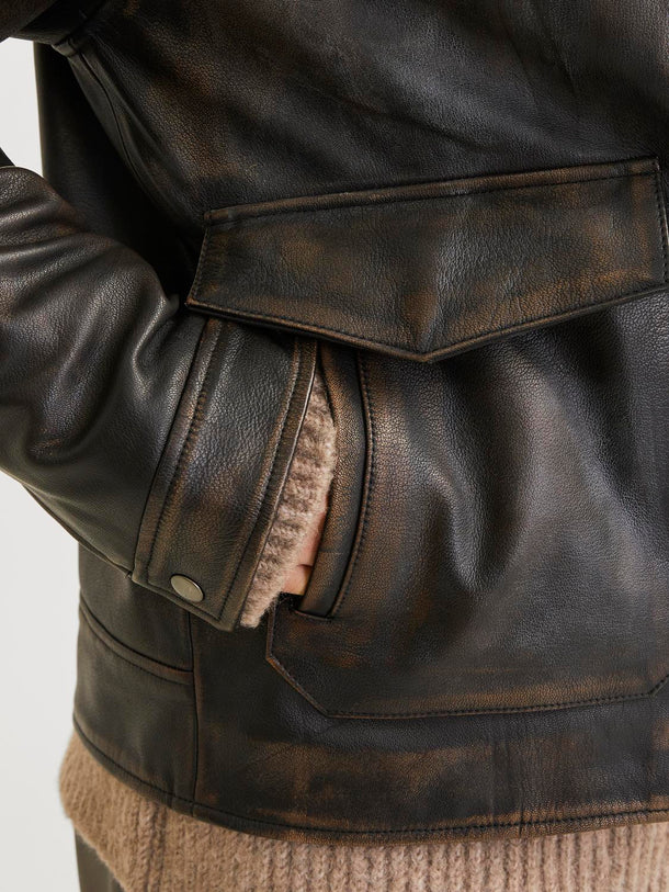 Product CAMPERA BIKER WALLACE - Brown Stone Detail:WASHED - Image 2